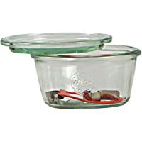 Los mejores  - Weck Bote de 370 ml- con tapadera de 100 mm- con Junta y Clips- Caja de 6 Piezas- Cristal- Transparente